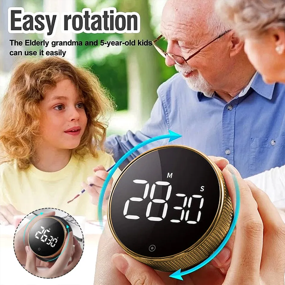 Magnetic Kitchen Led Mute Timer Kitchen Countdown Timer Self Regulated  RotaryTimer Suction Beauty Movement Reminder