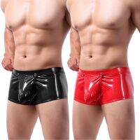 【YF】☌☽✌  Faux Leather Wet Gay Men Sissy Jockstrap Shorts Underpants Mens Panties Cueca