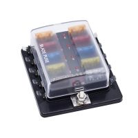 12/24v 10 Way Car Blade Fuse Block Fuse Holder Box Marine Auto Fuse Connector With LED Indicator Light for Car Boat Marine Trike Fuses Accessories