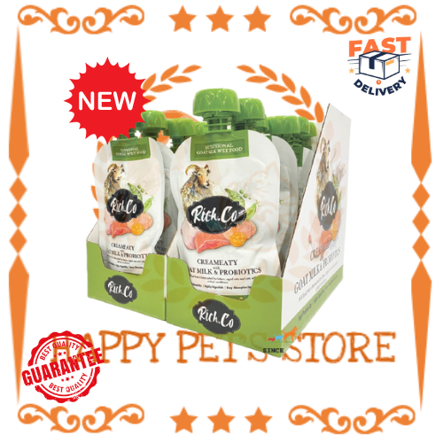 (NEW) Rich Co Pouch Cat Wet Food Creamy With Goat Milk & Probiotics