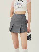 【CC】┋  HOUZHOU Skirt 2023 Preppy Waist A-line Pleated Shorts Korean