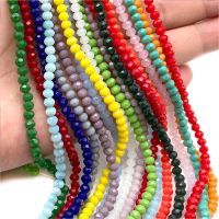 hotx【DT】 Multicolor 2 3 4 6 8mm Austria Faceted Beads Loose Spacer Round Glass for Jewelry Making