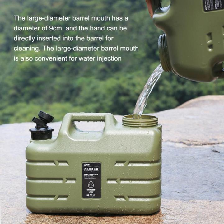 กระป๋องน้ำดื่ม11l-พร้อมก๊อกน้ำที่ถอดออกได้ถังตั้งแคมป์แบบพกพาที่เก็บน้ำไม่รั่วซึมสำหรับตั้งแคมป์ตกปลาปิกนิกเดินป่า