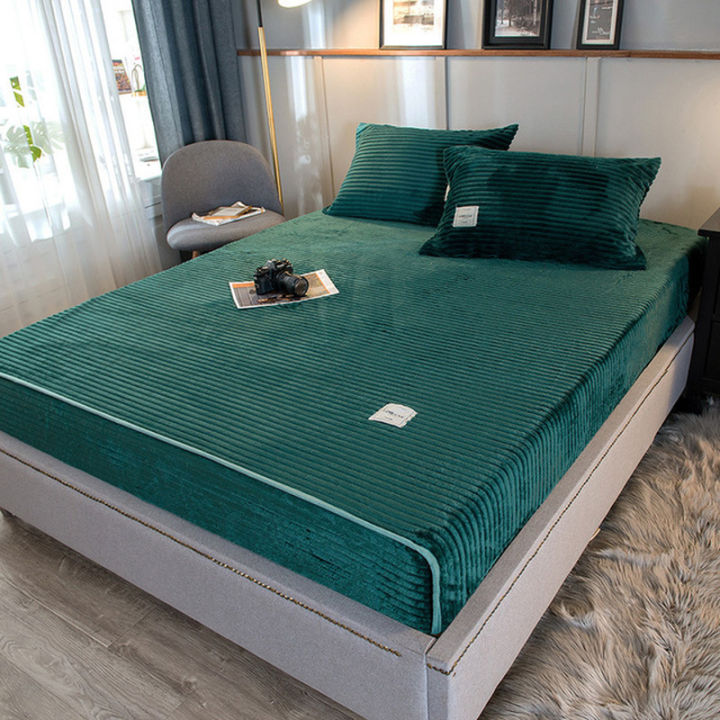 plain-color-thicken-flannel-warm-bedding-set-velvet-duvet-cover-bed-sheet-pillowcases-home-bed-linens