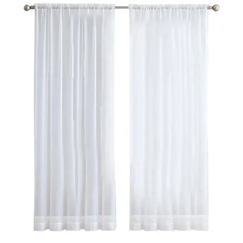 4 Panels White Sheer Curtains 84 Inches Long Rod Pocket Window Treatment  Gauze Voile Drapes for Bedroom Living Room | Lazada PH