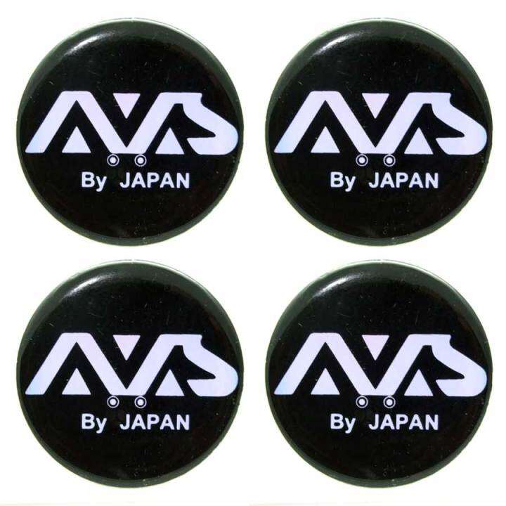 สติ๊กเกอร์ติดดุมล้อ-สติกเกอร์เรซินโลโก้-avs-by-japan-ขนาด-39mm-1-ชุดมี-4-ชิ้น