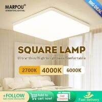 ZZOOI MARPOU Square LED Ceiling Lamp Natural White 110-220V 48W 36W Lustre Hanging Lamps for Ceiling Chandelier for Living room Lights