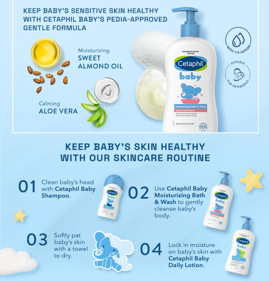 Cetaphil baby Wash & Shampoo 230ML - Sữa tắm gội toàn thân cho bé