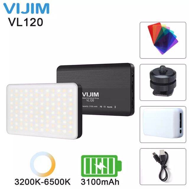 best-seller-ulanzi-vijim-vl120-3200k-6500k-led-video-light-rechargable-rgb-effect-fill-light-vlog-soft-light-with-6-color-gel-กล้องถ่ายรูป-ถ่ายภาพ-ฟิล์ม-อุปกรณ์กล้อง-สายชาร์จ-แท่นชาร์จ-camera-adapter-