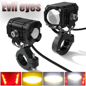 Car Motorbike Motorcycle Head 30W LED Angel Eyes Headlight Lens High/Low  Beam Mini Projector Demon Eyes DRL Lamp Retrofit