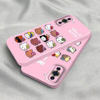 เคสเคสใส่โทรศัพท์ฟิล์ม PC แบบแข็งสำหรับ Huawei Nova 10 Pro 9 SE 7 7i 7 Pro SE 6 SE 4 P30 P40 Lite Mate 20 P20เคส Hello Kitty ทรงสี่เหลี่ยมเลนส์มันวาวปกป้องฝาหลัง