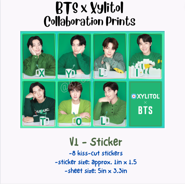 *NEW* BTS Xylitol Collaboration Photocard Set Sticker RM Suga Jin Jhope