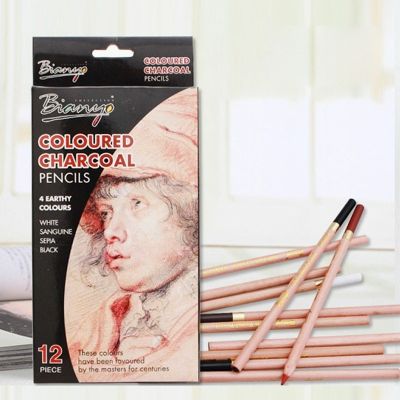12pcs/box 4-color Carbon Painting Pencil Drawing Sketch Color Art Carbon Pen Comic Stroke Pen School Stationery Art Supplies