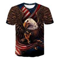 Bald Eagle Graphic t shirts For Men 3D Print Round-Neck Fashion Casual Animal Bird Pattern Boy And Girl Short-Sleeve T-shirt Top