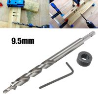 1/4 quot; Hex 9.5mm Twist Drill Bit Stop Collar Pocket Hole Drill Jig Guide For Pocket Hole Machines Manual Pocket Hole Systems