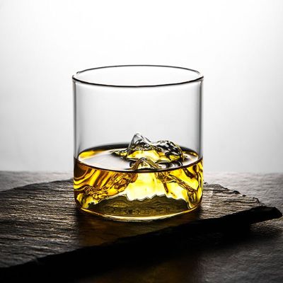 Japan 3D Mountain Whiskey Glass Glacier Old Fashioned Whisky Rock Glasses Cocktail Glass Vodka Cup Wine Beer Tumbler For Bar