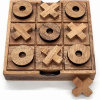 BSIRI Tic Tac Toe Wood Coffee Tables Family Games to Play and a Classic Game Home Decor for Living Room Rustic Table Decor and Use as Game Top Wood Guest Room Decor Strategy Board Games for Families