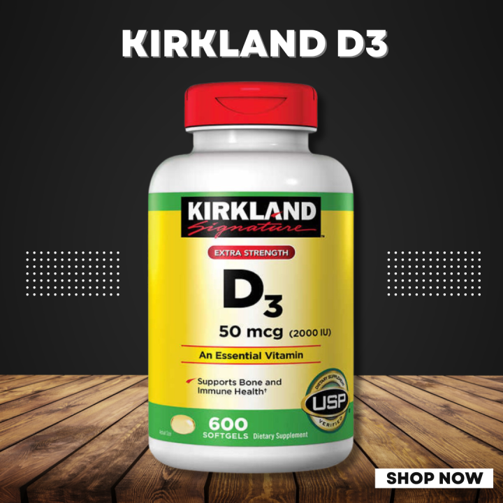 Kirkland Signature Extra Strength D3 An Essential Vitamin 50 Mg. 600