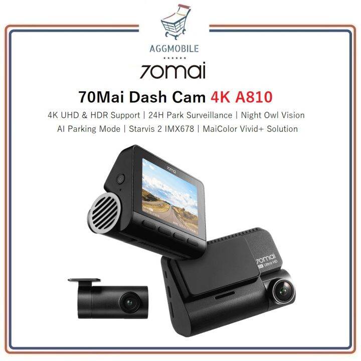 [Terbaru] 70mai Dash Cam 4K A810 (Sony Starvis 2 IMX678 Support Dual ...