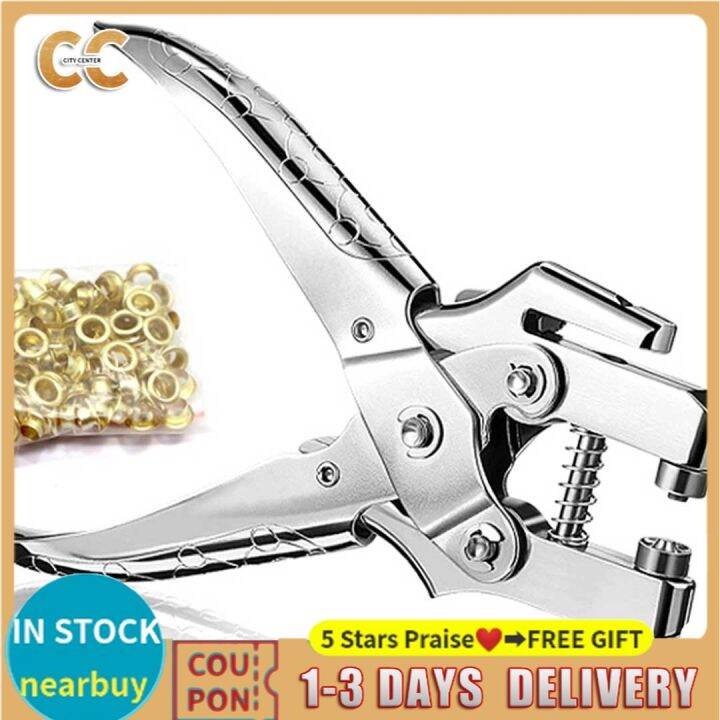 【FREE SHIPPING】Eyelet Grommet Pliers Setting Steel Hole Punch Eyelet