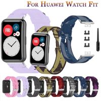 ผ้าใบไนล่อนเทปสำหรับ Huawei Watch Fit เปลี่ยนแถบสายคล้องคอกีฬาสำหรับ Huawei Fit สายนาฬิกาสมาร์ท