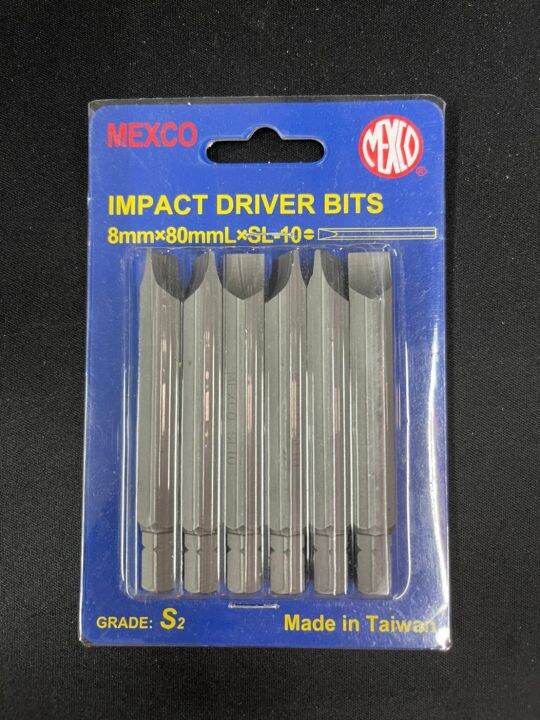 ยกแผง-mexco-ดอกไขควงตอก-ปลายแหลม-ทู่-แบน-ดอกไขควง-ดอกใส่สว่าน-impact-driver