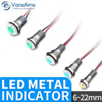 VaneAims Metal Pilot Lamp 6/8/10/12/14/16/19/22MM Wiring Power Indicator Light 3V 6V 12V 24V 220V Red Green Yellow White Blue