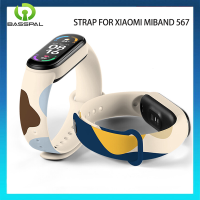 สายซิลิโคนสำหรับ Xiaomi MiBand 5 6 7 Miband สายรัดข้อมือ3 4 5 Morandi พิมพ์ลายสร้อยข้อมือการ์ตูนยางซิลิโคน MiBand ใหม่7 6 5 4 3วง