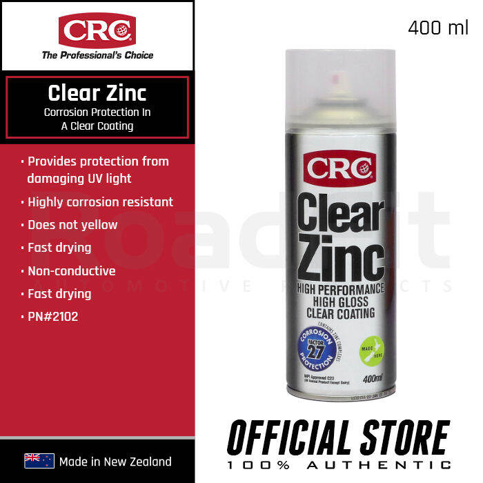 CRC Coloured Zinc HeavyDuty Zinc Rich AntiCorrosive Coating, Clear