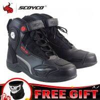 SCOYCO รองเท้ารถจักรยานยนต์ Botas Moto ไมโครไฟเบอร์หนัง Motocross Off-Road Racing รองเท้าขี่มอเตอร์ไซด์รองเท้าผู้ชาย Moto Boots