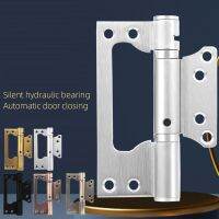 ✎ﺴ 1 piece stainless steel 5 inch automatic door closing spring hydraulic hinge bedroom wooden door damping positioning sub hinge