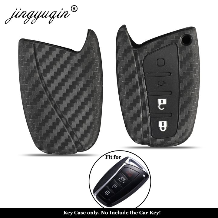 dfthrghd-jingyuqin-for-hyundai-santa-fe-ix35-grand-car-styling-4-buttons-auto-key-cover-carbon-silicone-remote-key-case-protection