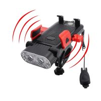 Bicycle Lights 4-In-1 with Cell Phone Holder Charging Treasure Bicycle Headlights Mountain Bracket Cycling Equipment