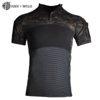 【YF】 WILD T Shirt Short Sleeve Cycling Camping Hiking Tees Camouflage Combat T-shirt Elastic