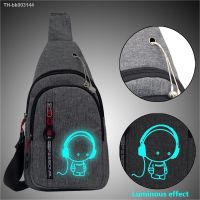 ◊♠✢ New Design Men Chest Bag Charged Shoulder Bag Multifunction Light Reflective Fashion Women Travel Crossbody Bag Anti-Theft 2023