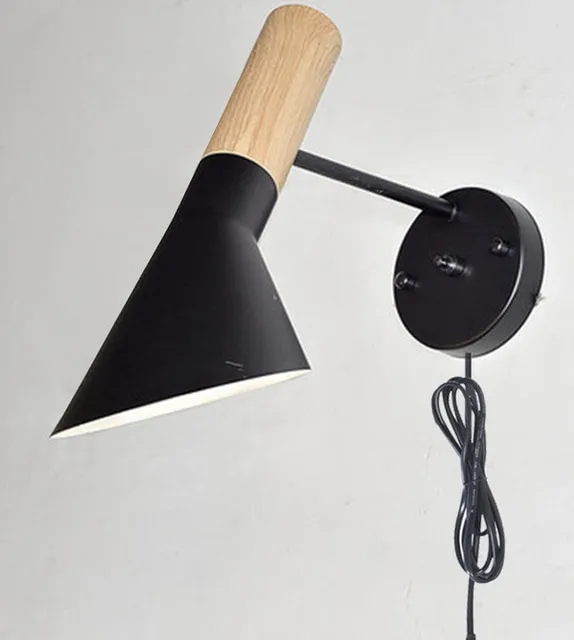 Black AJ Plug In Wall Light Living Room Bedroom Bed Side Arne Jacobsen