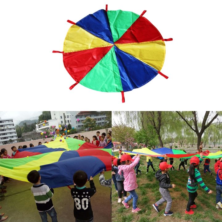 6-16-feet-play-parachute-with-8-handles-multicolored-tent-outdoor-games-for-kids