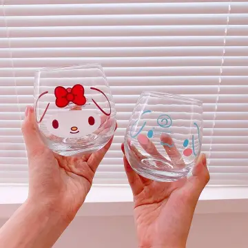 Sanrio Hello Kitty Kuromi Heat-Resistant Glass Cups Anime Kawaii  Transparent Large Capacity Breakfast Drinks Coffee Water Cup