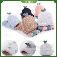 CHUAN Women Winter Warm Fingerless Mittens Cashmere Gloves Handwarmer