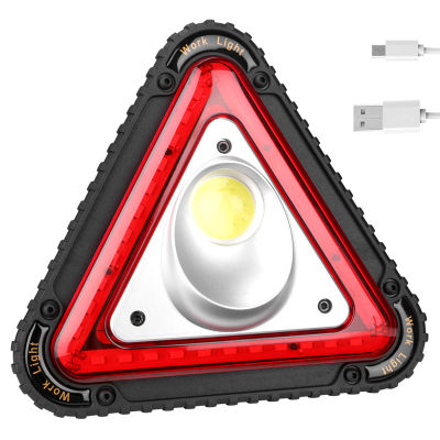 Car Repair Work Light 4 Modes Triangle Signal Warning Light Multi-function Handle SOS Camping Searchlight LED Traffic Lighting