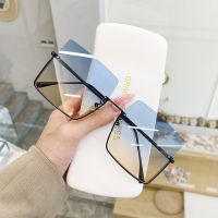 2021 New Fashion Lady Oversize Half Frame Metal Square Sunglasses Women Luxury Eyewear oculos de sol feminino Sun Glasses UV400