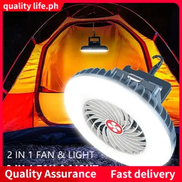 Camping Fan with LED Lantern, 25 Hours Portable Battery Operated