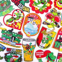 Oeteldonk Emblem Patch Cartoon Frog Embroidery Patch Iron On Patches On Clothes Carnival For Netherland Patches For Clothing