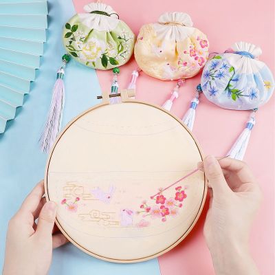 【CC】 Diy Sachet Embroidery Plum Bossom Pendant Tassel Manual Crafts Needlework Material