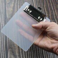 ✙☽✱ 1pc Mini Transparent Clipboard Small File Folder Organizer Writing Pad Paper Holder Clip Board Stationery Office School Supplies