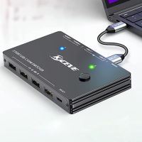 2พอร์ต USB KVM สวิทซ์แยก2อินพุต1เอาต์พุต4K 60Hz Type-C สวิตช์ USB KVM คอมพิวเตอร์แชร์ Adaptive สำหรับฮับเครื่องพิมพ์ U Disk