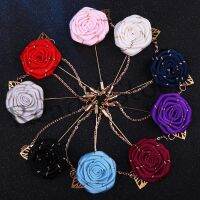 【hot sale】 ◆☸☢ B36 Handmade Rose Cloth Flower Camellia Brooch Mens and Womens Suit Dress Word Pin Brooch Korean Brooch for Wedding Party