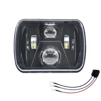 AutoAccessories ไฟหน้าไฟ LED ทรงเหลี่ยมรถยนต์สำหรับรถจี๊ป35W DC 9V-30V 3500LM 7นิ้ว/H4