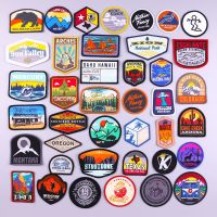 Outdoor Travel Patch Mountain Patches On Clothes Sew On Patches For Clothing Applique On Fabric Nature Adventure Badge Stickers Haberdashery
