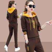 COD DSFGERRTYTRRE 2pcs Women Casual Clothing Individual Set Wear Lady Sport Hoodie Tracksuit Long Sleeve Letter Tracksuits Top and Pants Y640